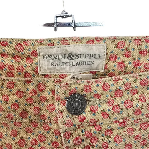 Ralph Lauren Denim & Supply Womens Floral Jeans Zip Bottom Size 32 - Picture 7 of 7